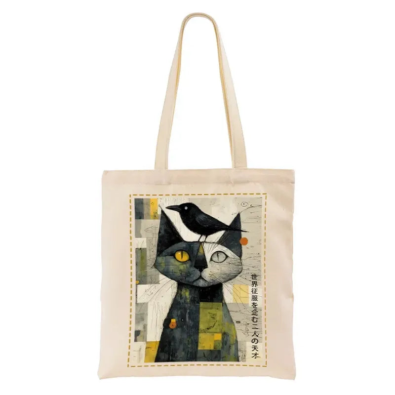 Kyoto-Lion The Cat And The Crow Are Planning To Rule The World Tote Bag