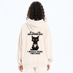 Kyoto-Lion Funny Cute Black Cat And Coffee Meme Washed Zip Hoodie