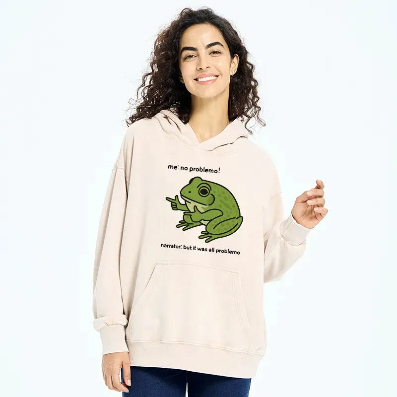 Kyoto-Lion Stupid Frog Meme Washed Hoodie