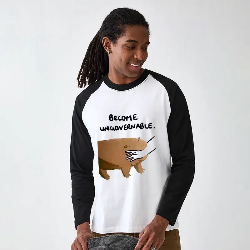 Japanese Vintage Raglan Long Sleeve for Streetwear