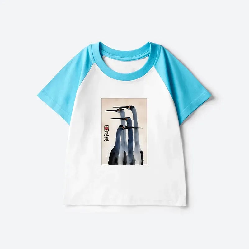 Soft Cotton Unisex Kids Raglan Tee