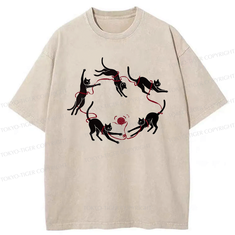 Washed Cotton Tee with Playing Yarn