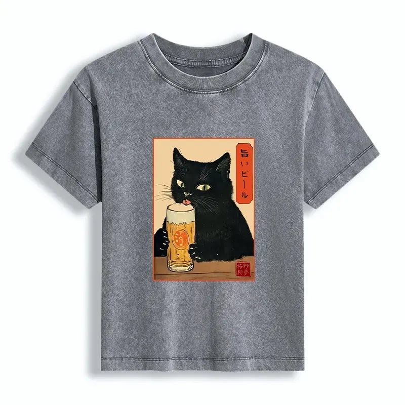 Women's Vintage Cat T-shirt For Summer