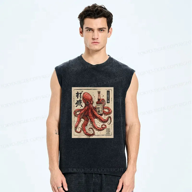 vintage ukiyo-e sake tank top