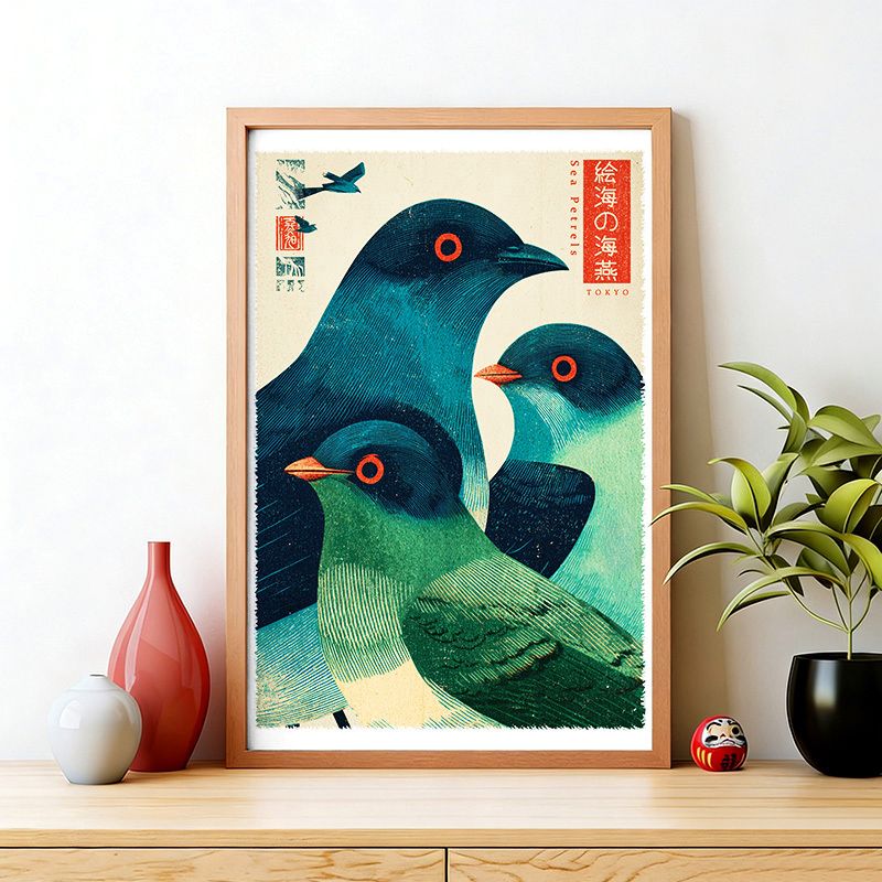 Ukiyo-e style wall art print