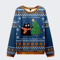 Japanese ugly christmas cat sweatshirt gift idea