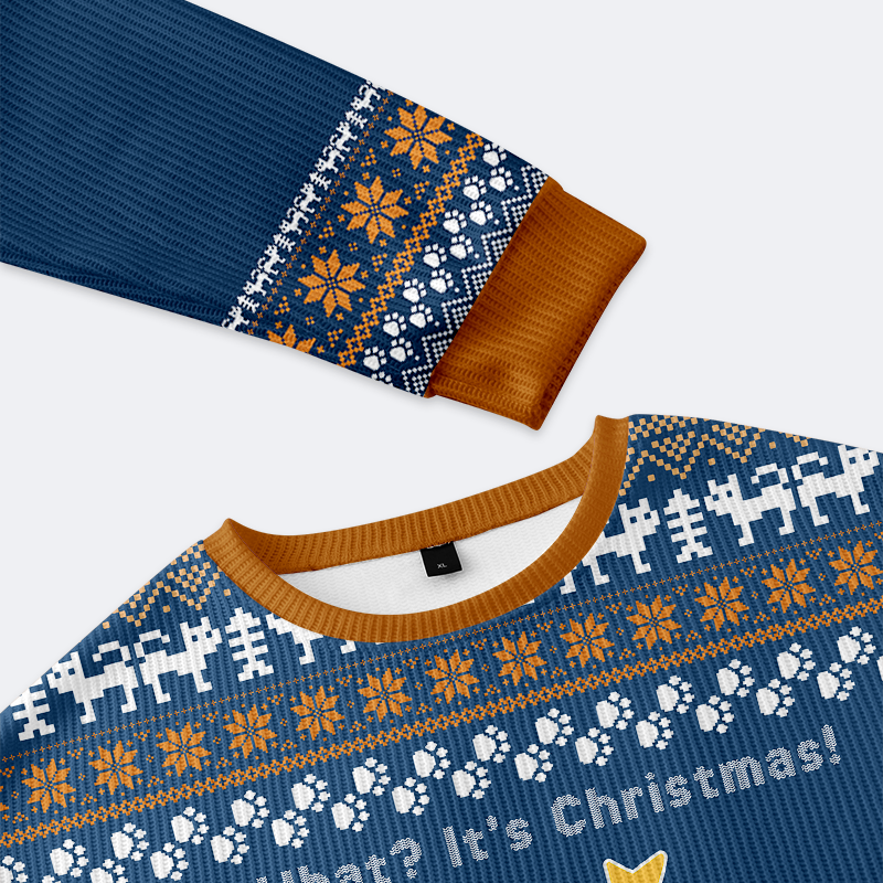 Japanese ugly christmas cat sweatshirt gift idea