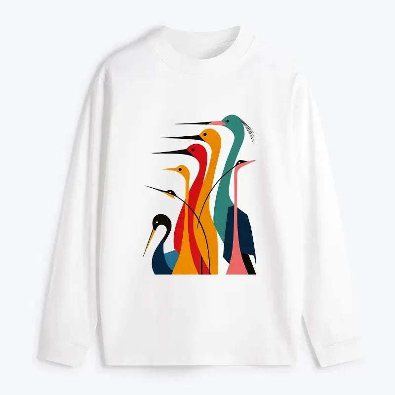 japanese crane long sleeve t-shirt