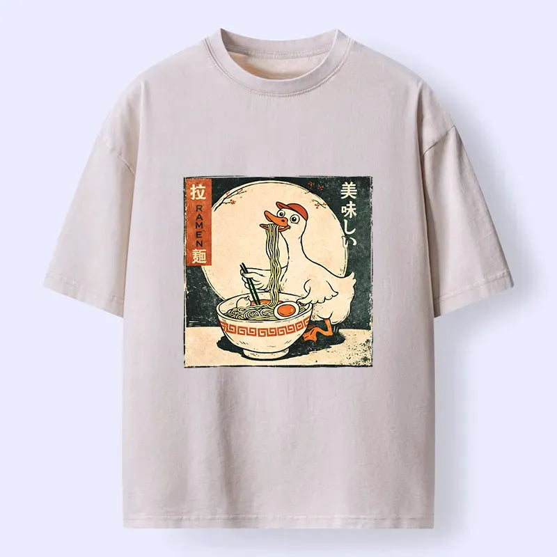 Retro Duck Ramen T-Shirt for Daily Wear