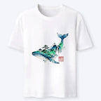 Kyoto-Lion Whale Ink Painting Landscape Classic T-Shirt
