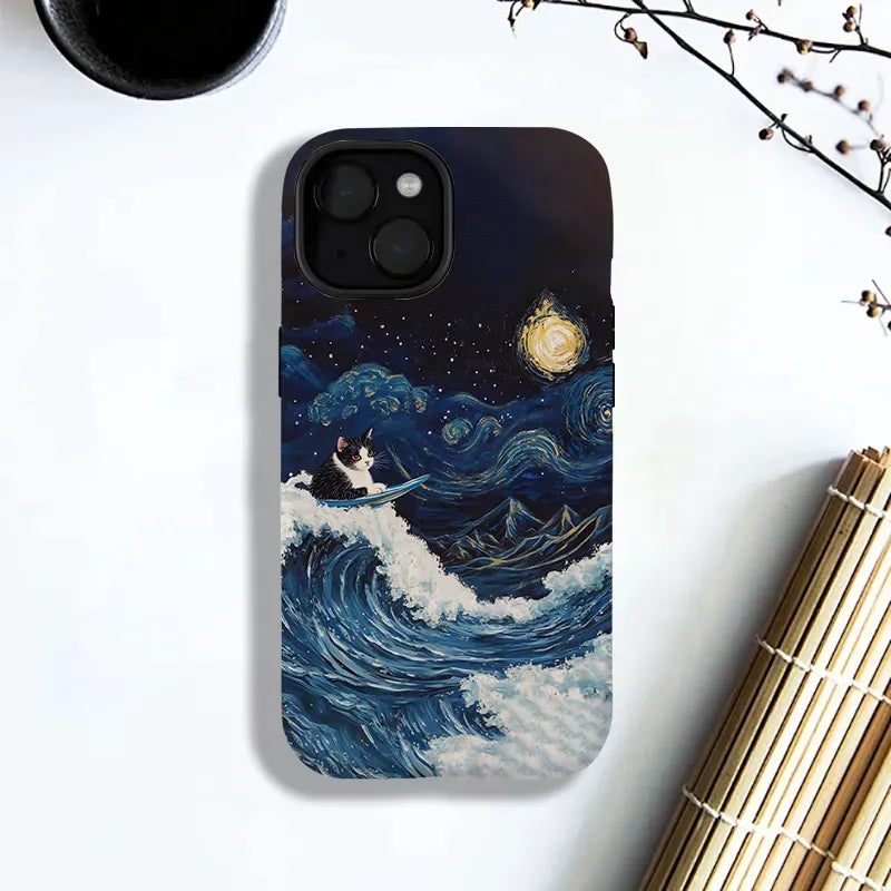 Vintage ukiyo-e cat case