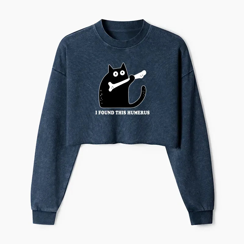 washed crop sweatshirt for women trendy