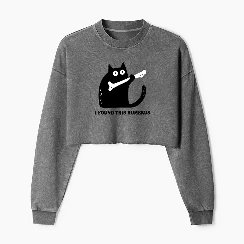 washed crop sweatshirt for women trendy
