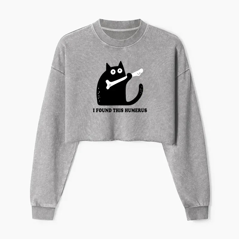 washed crop sweatshirt for women trendy