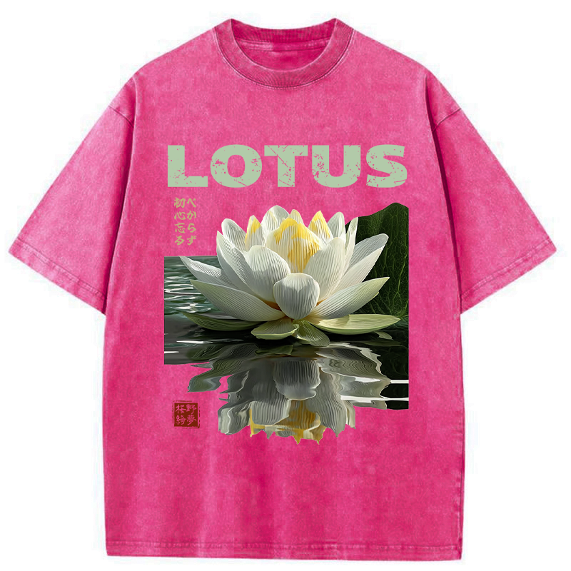 Japanese Zen Lotus Washed T-Shirt