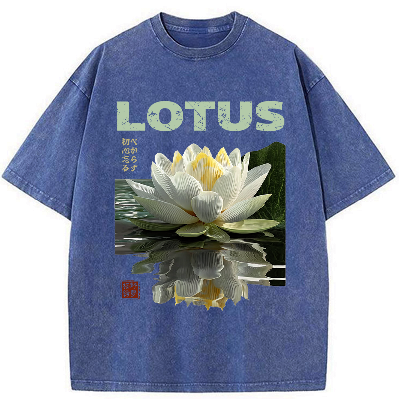 Japanese Zen Lotus Washed T-Shirt