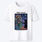 Kyoto-Lion Art Mix Sunflower Starry Cat Print Classic T-Shirt
