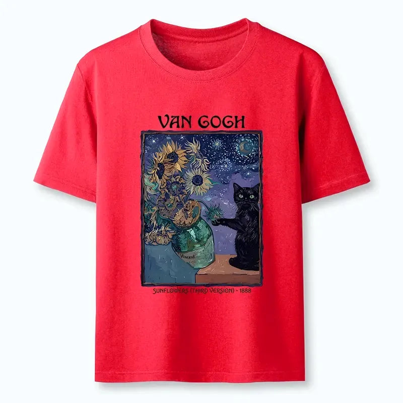 Japanese cat print t-shirt for daily wear