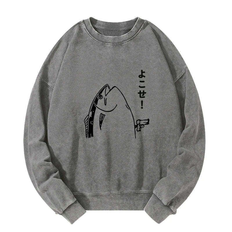 Japanese vintage washed sweatshirt for men