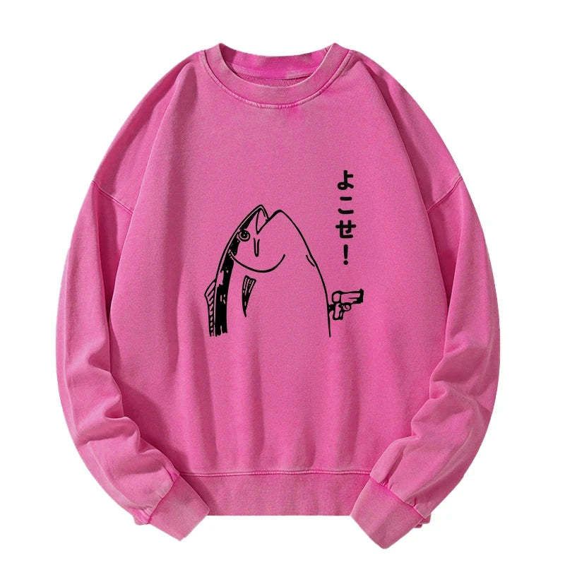Japanese vintage washed sweatshirt for men