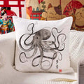 Kyoto-Lion Octopus Japanese Calligraphy Cushion Pillow
