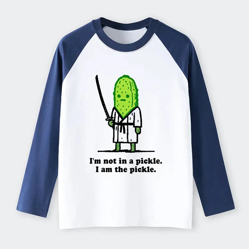 Kyoto-Lion Funny Cucumber Samurai Raglan Long Sleeve T-shirt
