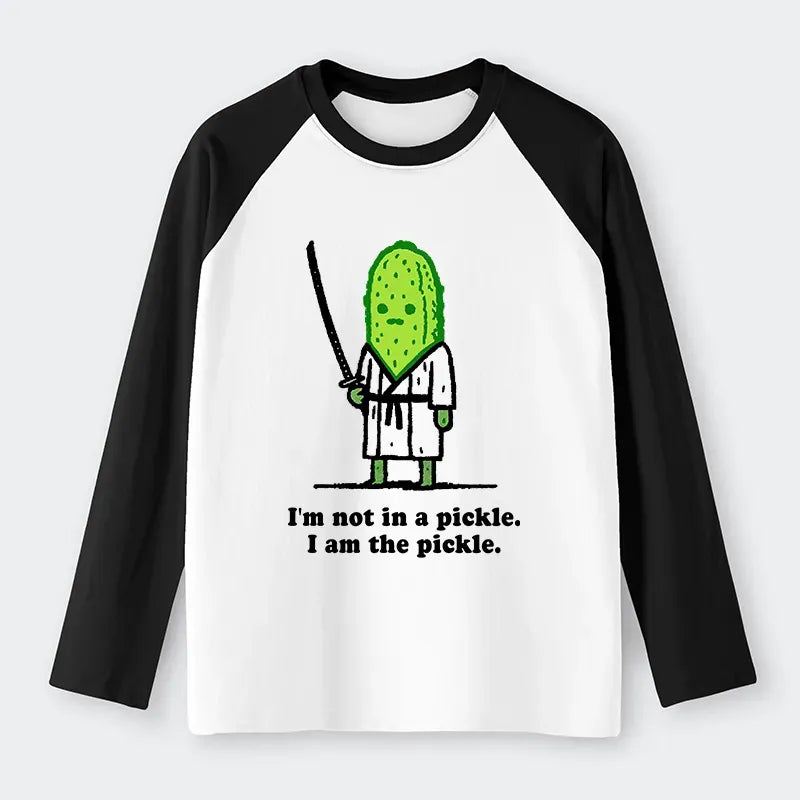 funny cucumber samurai raglan t-shirt