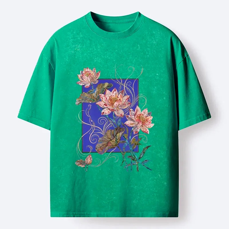 Trendy Japanese lotus t-shirt