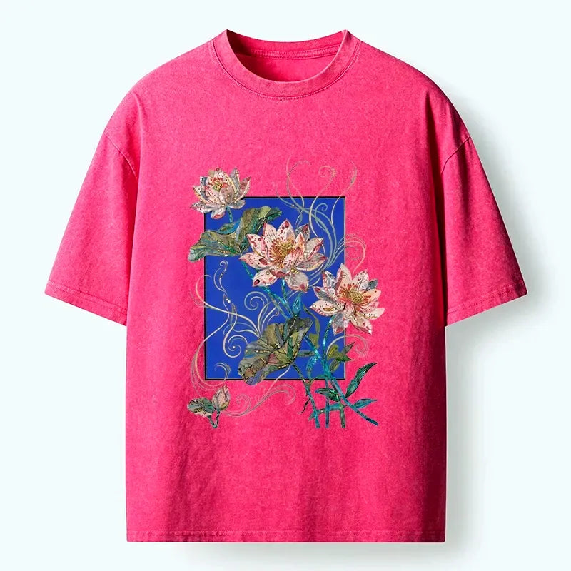 Trendy Japanese lotus t-shirt