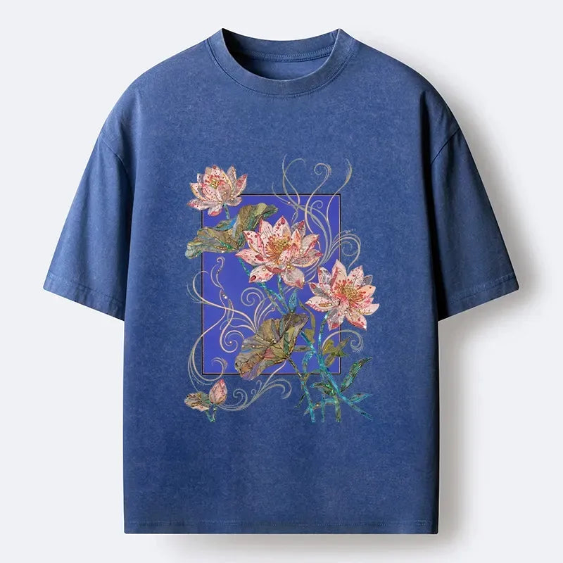 Trendy Japanese lotus t-shirt