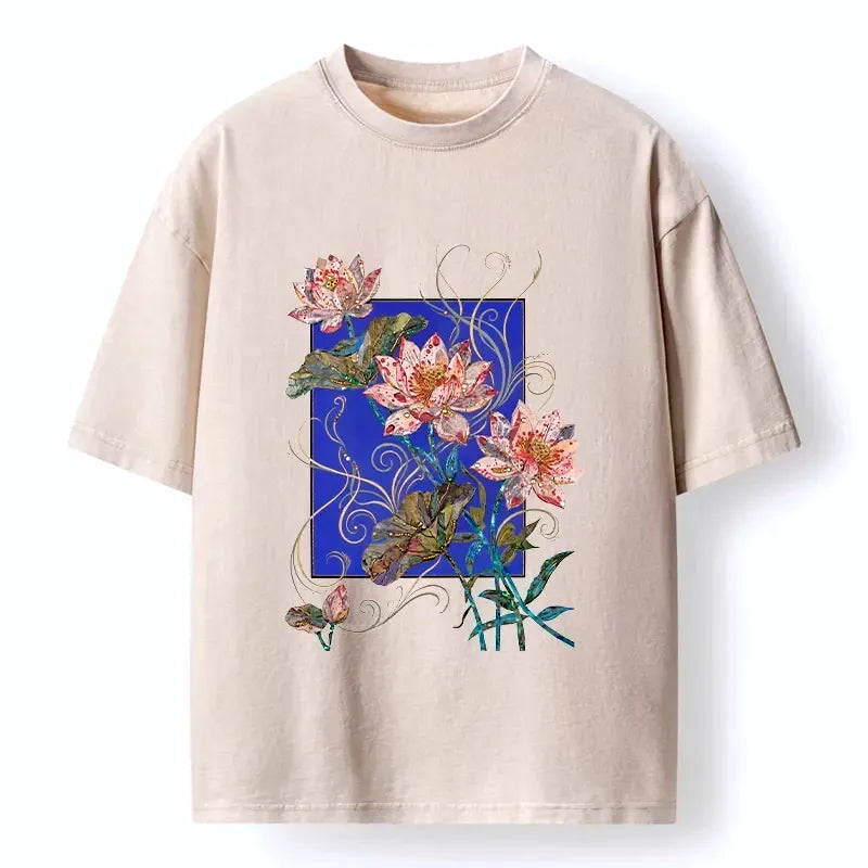Trendy Japanese lotus t-shirt
