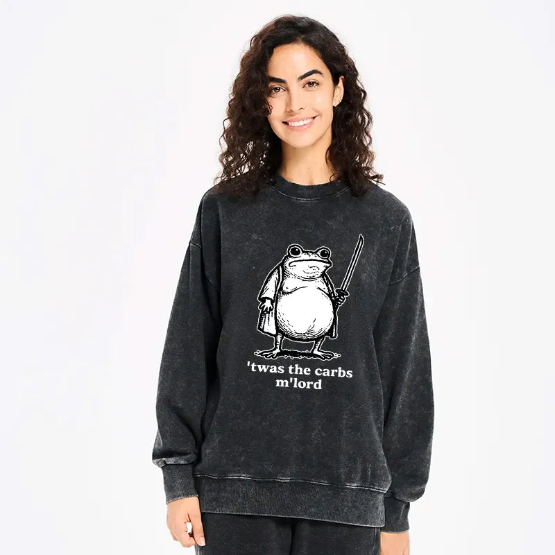 Japanese Washed Frog Sweatshirt for Daily Wear