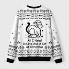 Kyoto-Lion Sweet Cat And Love Vibe Fuzzy Christmas Ugly Sweatshirt