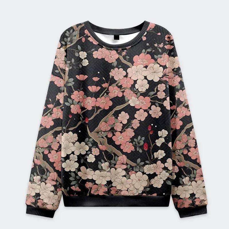Kyoto-Lion Blooming Sakura Christmas Ugly Sweatshirt