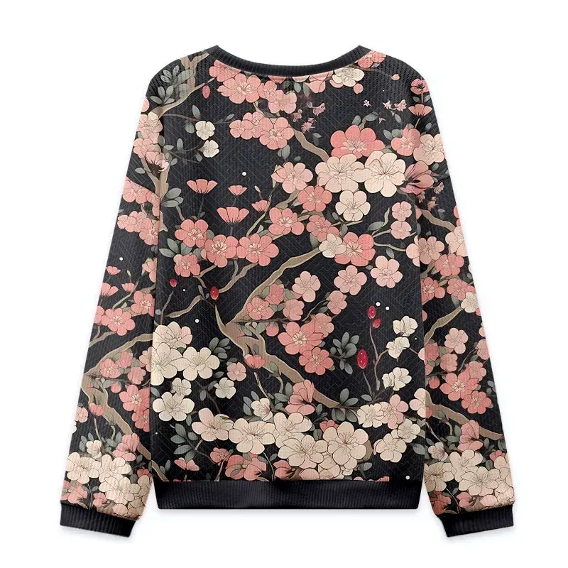 Kyoto-Lion Blooming Sakura Christmas Ugly Sweatshirt