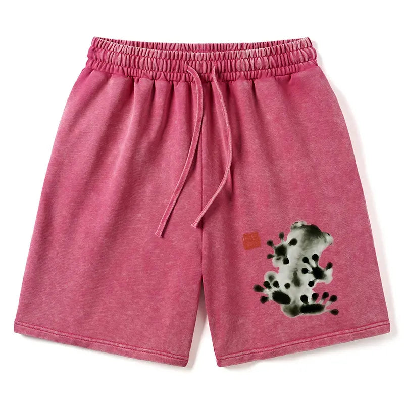 Washed Frog Shorts for Summer Vacation