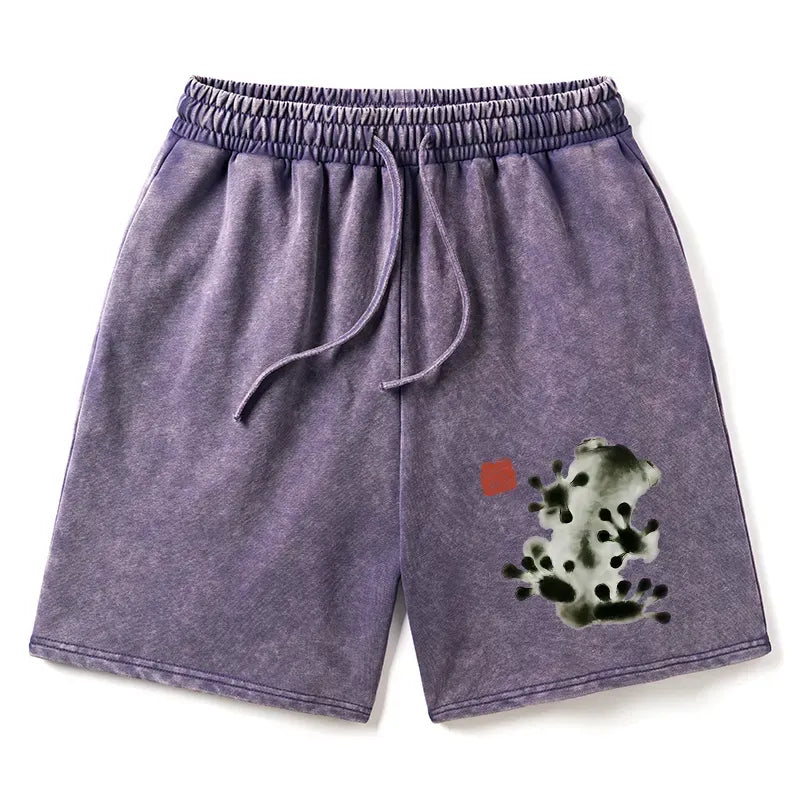 Washed Frog Shorts for Summer Vacation