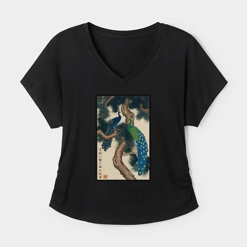 vintage woodblock print tee on sale
