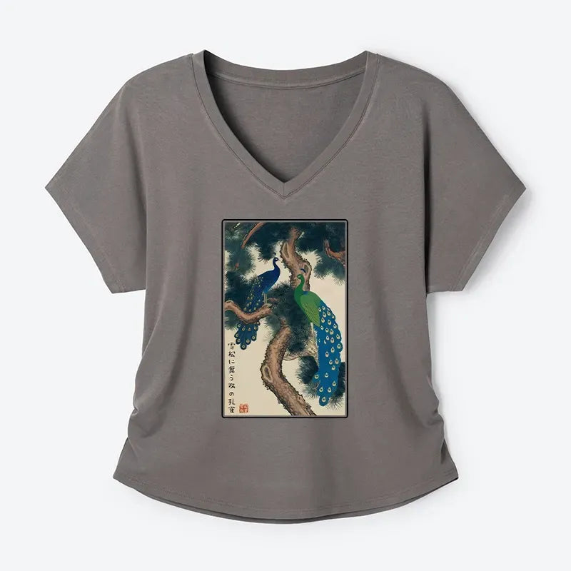 Kyoto Lion snowy pines shirt