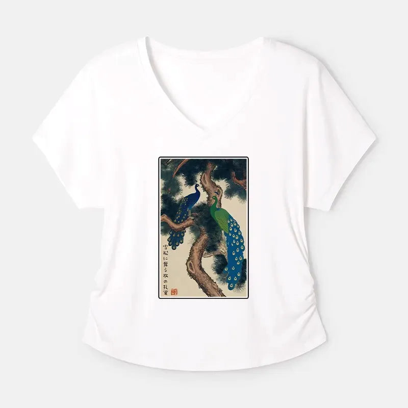 Kyoto Lion snowy pines shirt