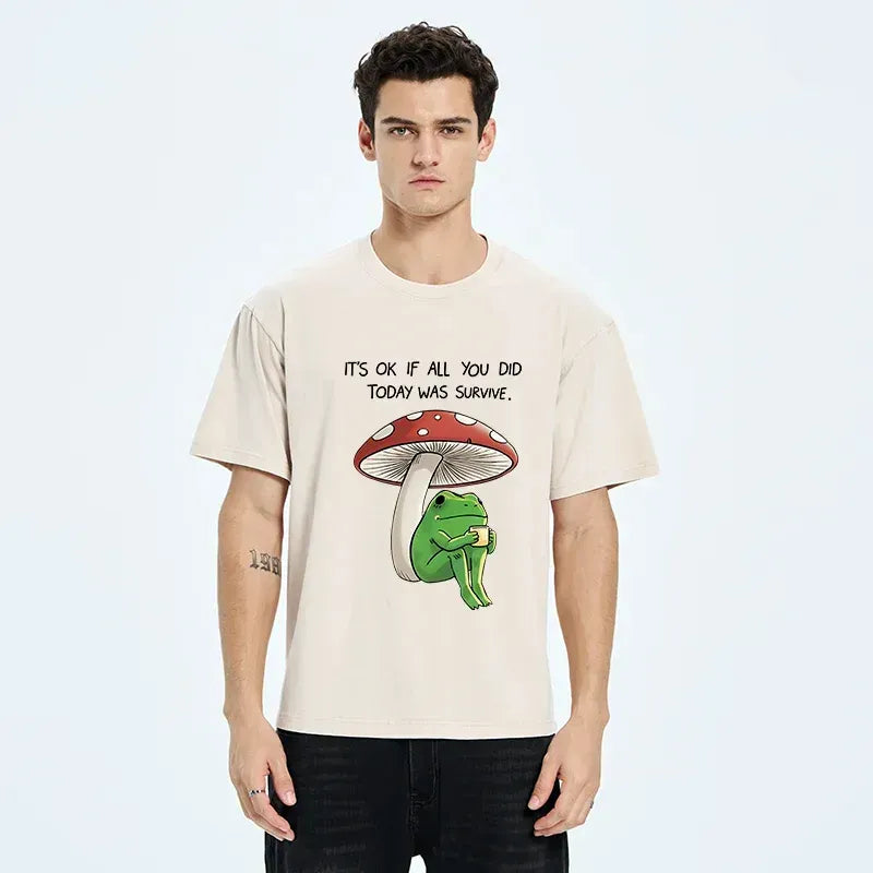 Kyoto-Lion Frog That Is Indifferent To Everything Washed T-Shirt