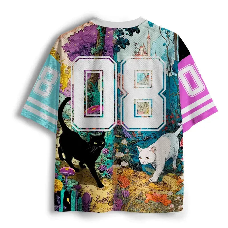 Kyoto-Lion A Tale Of Two Cats In An Enchanted Forest Mesh Jersey