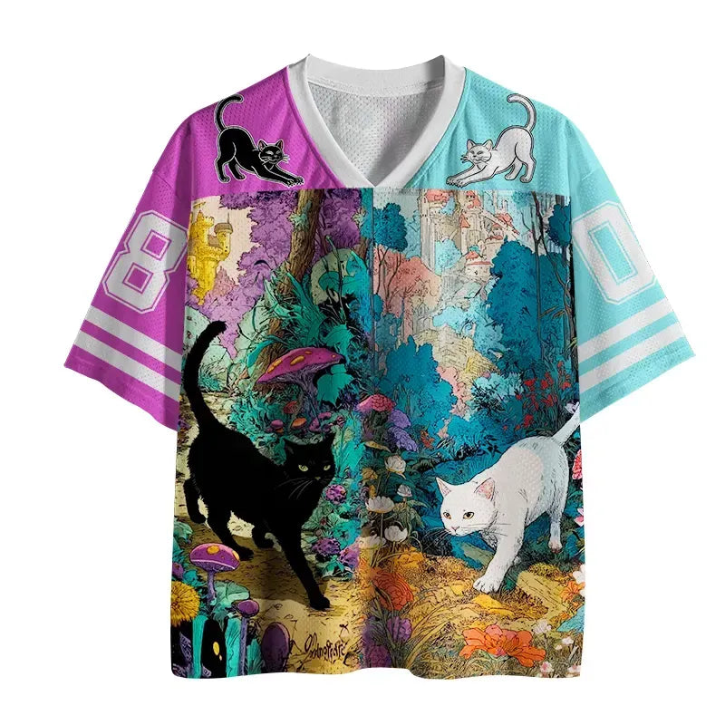Kyoto-Lion A Tale Of Two Cats In An Enchanted Forest Mesh Jersey