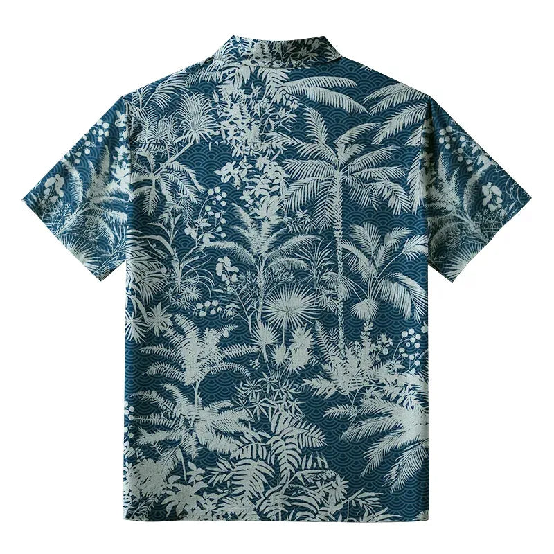 Kyoto-Lion Tropical Plants And Trees Button-up Shirt