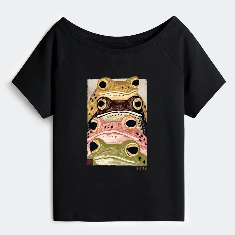 Whimsical Frog Art T-Shirt for Women
