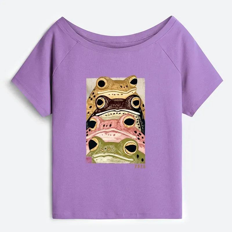 Whimsical Frog Art T-Shirt for Women