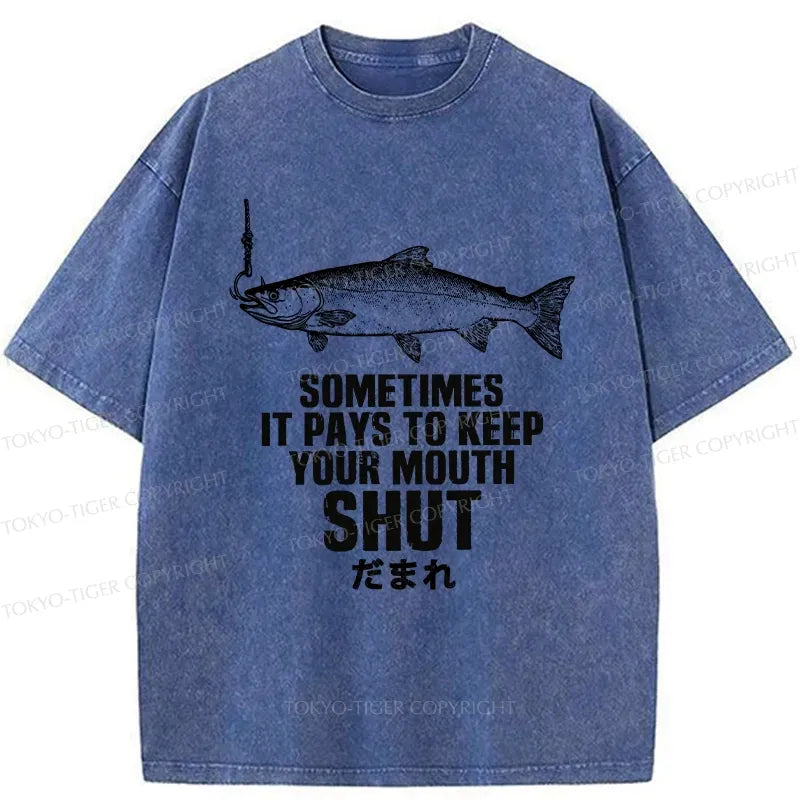 funny fish shut up t-shirt