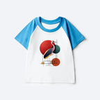 Kyoto-Lion Geometric Crane Art Kids Raglan T-shirt