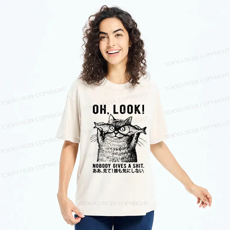 Kyoto-Lion Oh Look No One Cares Washed T-Shirt