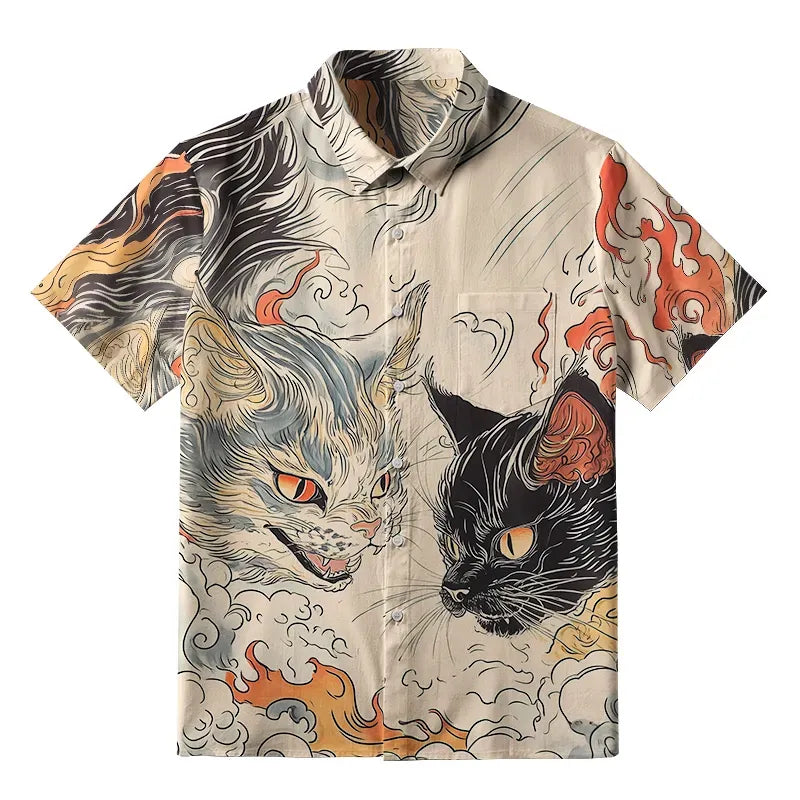 Japanese unisex button up shirt for summer